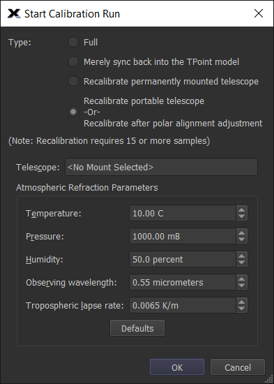 TPoint Model Recalibration