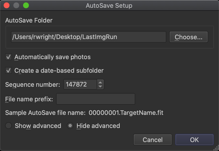 autosave setup